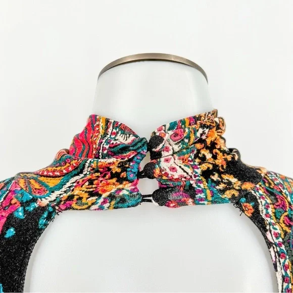 Free People Womens All Dolled Up Paisley High-Neck Mini Dress - Picture 9 of 12